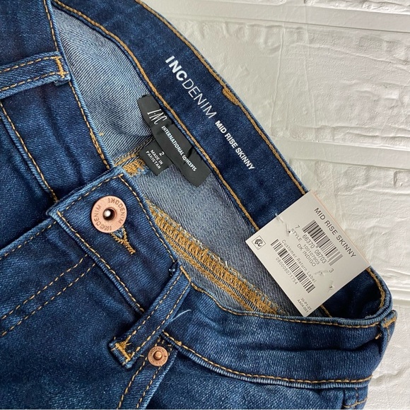 New INC International Concepts Women Core Denim Mid Rise Skinny Jeans - Picture 7 of 13
